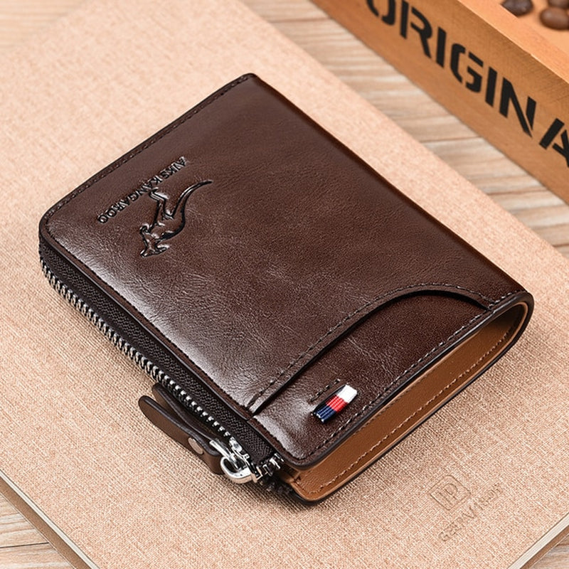 Luxury Leather Business Card Holder and Wallet for Men with RFID Protection 