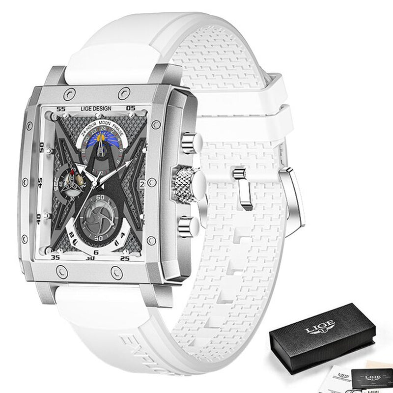 Luxe & Water-Resistant: The Newest LIGE Quartz Square Watch for Men – Sleek Design, Sporty Style, and Date Feature make it a Must-Have Masculine Timepiece!"