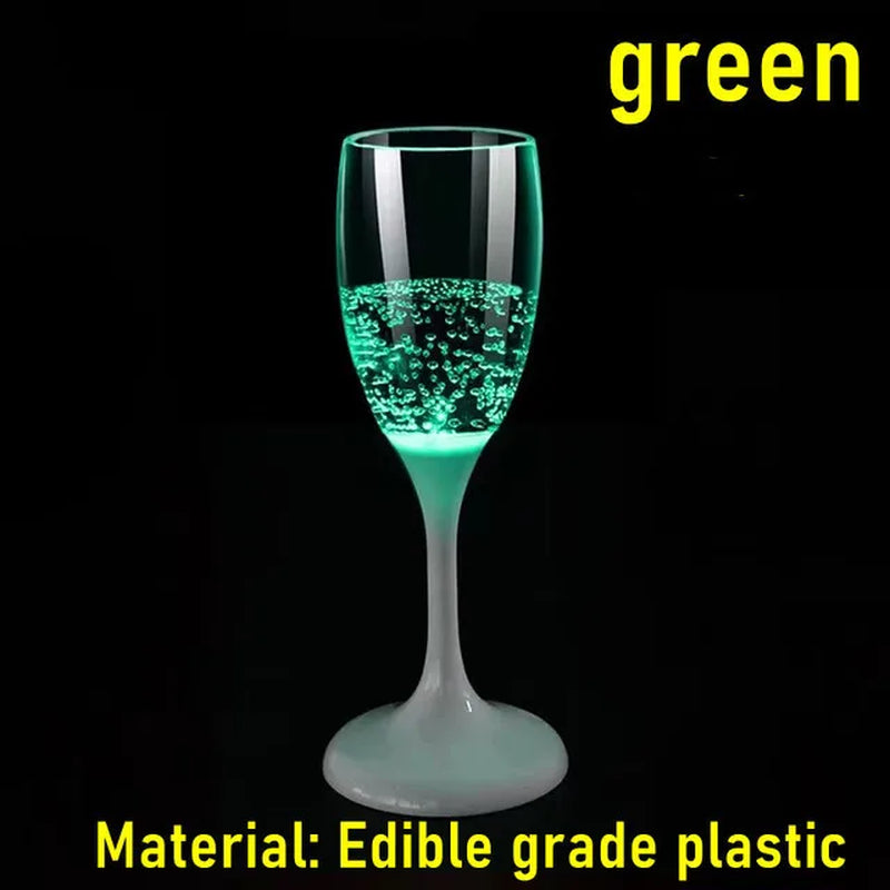 Party in Style with 6Pcs LED Light-Up Champagne Flutes – Perfect for Nightclubs, Christmas Parties, and Weddings!