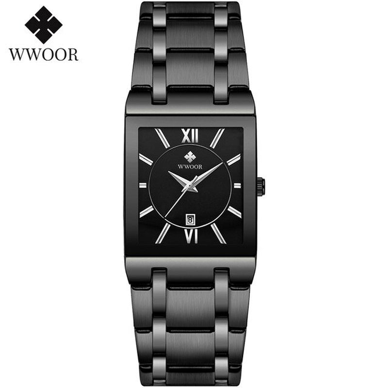 Stylish WWOOR Gold Black Women's Watch - A Glamorous Timepiece for Fashion-Forward Ladies!