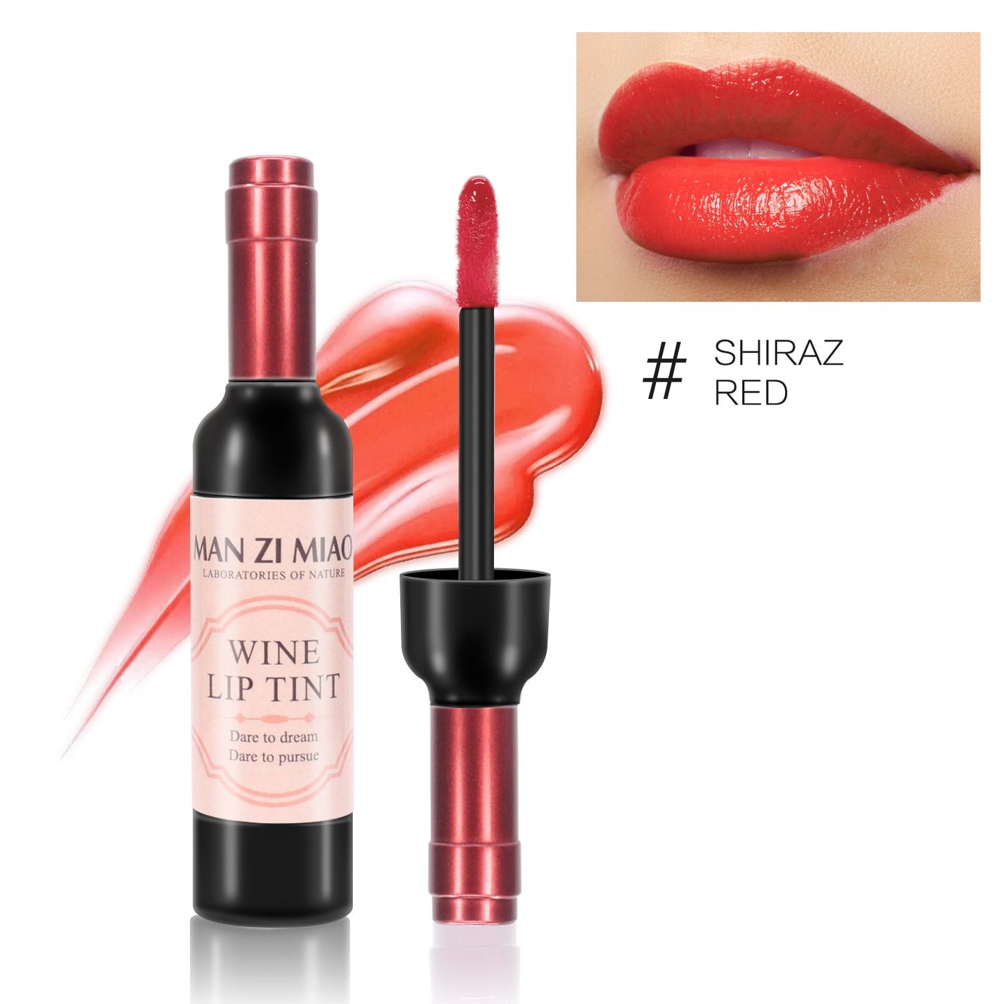 Silky Smooth Wine Lip Tint Set - 6 Long-Lasting Matte Shades, Waterproof & Non-Stick Liquor Bottle Lip Gloss - Perfect Gift for Women!