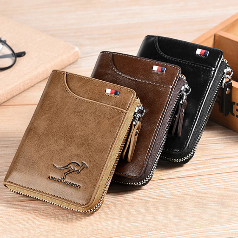 Luxury Leather Business Card Holder and Wallet for Men with RFID Protection 