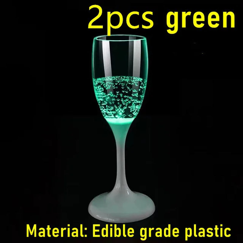 Party in Style with 6Pcs LED Light-Up Champagne Flutes – Perfect for Nightclubs, Christmas Parties, and Weddings!