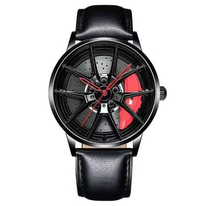 "Men's Classic Sports Car Quartz Watch - Waterproof, Sporty Rim Hub Wheel Design - Masculine Wristwatch - Relogio Masculino"