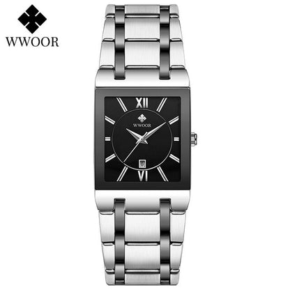 Stylish WWOOR Gold Black Women's Watch - A Glamorous Timepiece for Fashion-Forward Ladies!