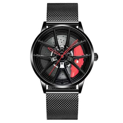 "Men's Classic Sports Car Quartz Watch - Waterproof, Sporty Rim Hub Wheel Design - Masculine Wristwatch - Relogio Masculino"