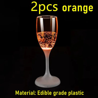 Party in Style with 6Pcs LED Light-Up Champagne Flutes – Perfect for Nightclubs, Christmas Parties, and Weddings!