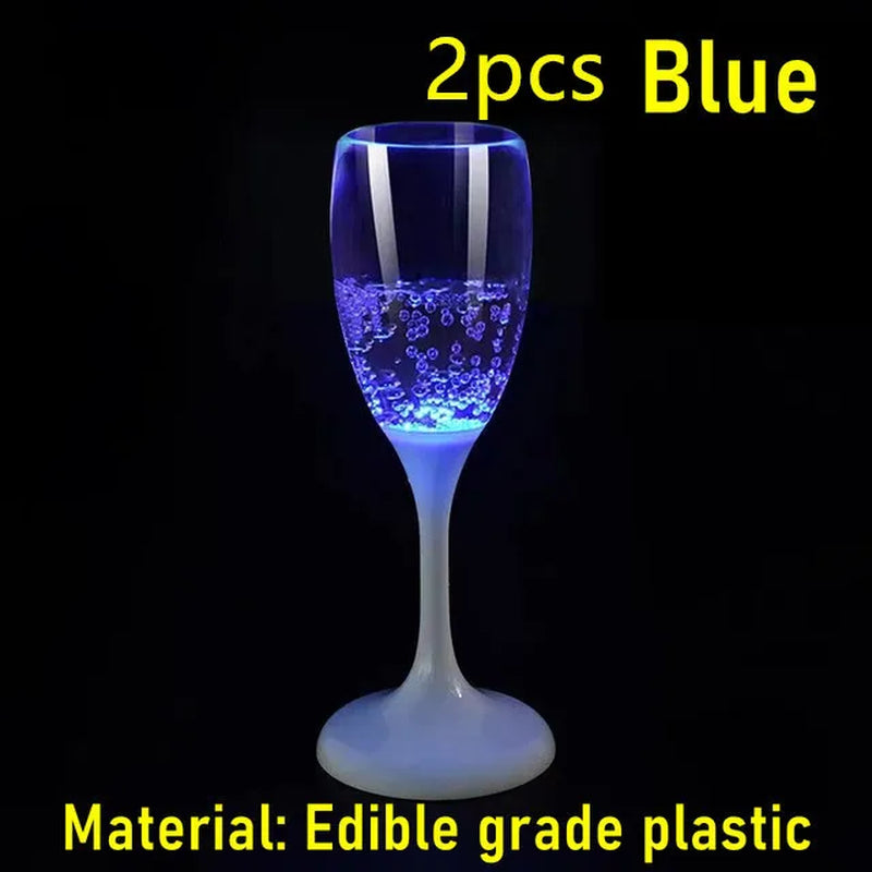 Party in Style with 6Pcs LED Light-Up Champagne Flutes – Perfect for Nightclubs, Christmas Parties, and Weddings!